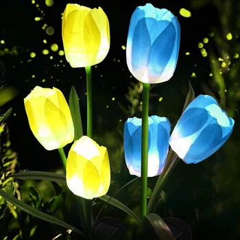 Saulės Modeliavimas Tulpių, Rožių Žiedų LED Saulės, Šviesos, Lauko, Sodo Kieme Veja Naktį Lempos Kraštovaizdžio Sodas, Namų Apdaila Gėlės 7
