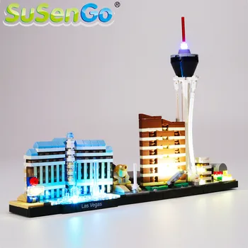 SuSenGo LED Šviesos Nustatyti 21047 Architektūros Las Vegasas (Modelis Ne Komplekte) 22