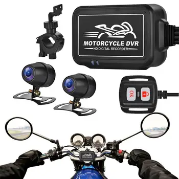 Dvigubas Brūkšnys Cam Motociklo Kamera, Diktofonas Universaliųjų Kamera 150 Laipsnių Plataus Kampo Dual Channel 1080P Full HD Motociklo Vairavimo 22