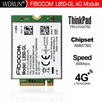 4G LTE Bevielio ryšio Modulis Fibocom L850-GL FRU 01AX792 M. 2 WWAN Kortelę ThinkPad X1 Carbon Gen6 X280 T580 T480s L480 X1 Jogos Gen 3 10