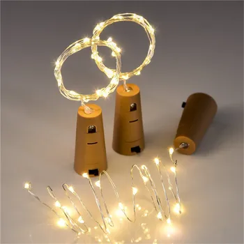 Girlianda Kalėdinė Dekoracija Lauko Vestuvių LED Pasakų String Lempos 6pcs Vario Viela, Žibintai Butelio Kamštis Lempos Stiklo Amatų 7