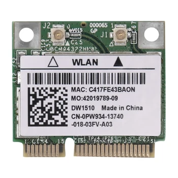 BCM94322HM8L BCM94322 Dual Band 300Mbps Mini PCIE Wifi Belaidžio Tinklo Kortelė 802.11 A/B/G/N DW1510 Mac OS/Hackintosh 13