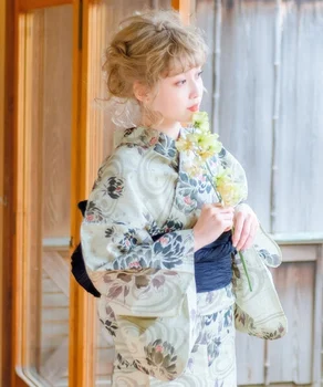 Japonų Kimono YUKATA Moterų Tradicinį Stilių Aukštos klasės Audinio Turizmo Nuotrauka Vasaros Kimono su Obi Atsitiktine Spalva 3