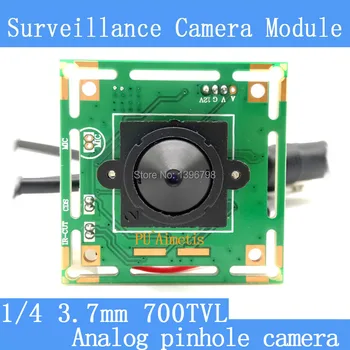 Spalva HD CMOS 1/4 700TVL Mini VAIZDO pinhole Kamera Modulis 3.7 mm Objektyvas+PAL arba NTSC Pasirinktinai stebėjimo kameros 12