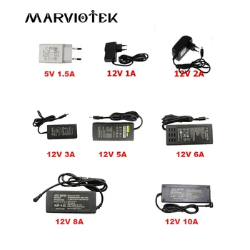 12V 5V Maitinimas AC100~240V 12/5V VAIZDO IP Kamera LED Driver 1A 2A 3A 5A 6A, 8A, 10A, Žemos Įtampos Transformatorius 5.5x2.1MM