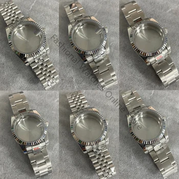 36mm Žiūrėti Atveju + Metalinis Dirželis Safyro Stiklas Šuns Dantų Žiedas iš Nerūdijančio Plieno Atveju vyriški Laikrodžiai Aksesuaras NH35/NH36 Judėjimas 1