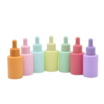 Didmeninė užsakymą spalvų logotipas 30ml stiklo serumas užkratas butelis tinktūra butelį kosmetikos pakuotės rožinė žalia mėlyna oranžinė, violetinė 15