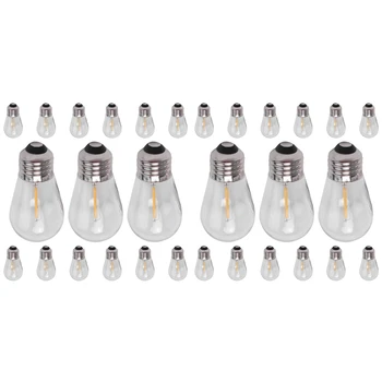 30 Pak 3V LED S14 Pakaitinės Lemputės Grūdintas Lauko Saulės String Lemputes, Šiltai Balta 1