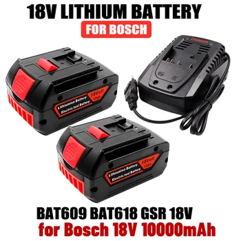 18V Baterija 10.0 Ah už Bosch Elektrinis Grąžtas 18V Li-ion Akumuliatorius BAT609, BAT609G, BAT618, BAT618G, BAT614+Kroviklis 23