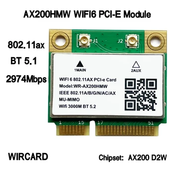 WIRCARD AX200HMW AX200 WIFI6 Modulis MINI PCIE 802.11 ax 160Mhz Tinklo plokštė WIFI Kortelės Nešiojamas Win10