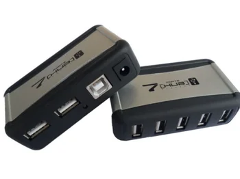 ES/JAV Plug Vertikalus USB Hub Multi 7 Prievadai USB 2.0 Splitter su Maitinimo Adapteris 480 Mbps USB 2.0 hub PC Kompiuterių Priedai 3