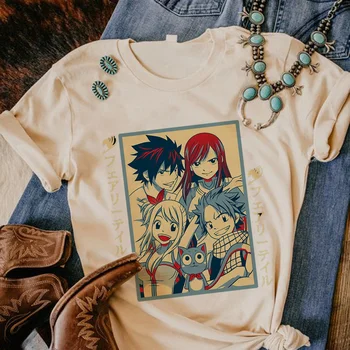 Fairy Tail marškinėlius moterims Japonijos vasaros komiksų t-shirts mergina harajuku dizaineris manga drabužiai 5