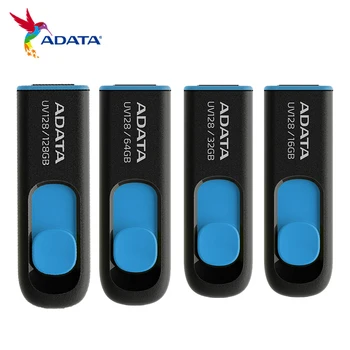 ADATA Originalus UV128 USB Flash Diskas 128GB 64GB Didelės Spartos 32GB 16GB USB 3.2 Mini U Disko Atminties USB blykstė bellek 3