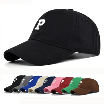 Beisbolo kepuraitę P raidė Snapback Cap Skrybėlę nuo Saulės skrybėlę Pavasarį, Rudenį beisbolo kepuraitę Sporto bžūp Hip-Hop Įrengtas Bžūp Monochromatinės bžūp