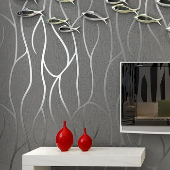 Roll Tapetai Šiuolaikinės Paprasta Kreivė 3D Tapetai Aukštos kokybės Aksomo Abstrakčios Linijos, Miegamojo Kambarį Foną 15