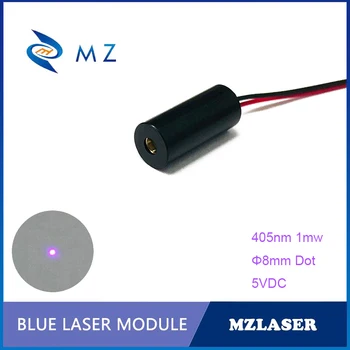 Blue Dot Lazerinio Diodo Modulio 405nm 1 mw 5VDC Standartas 8mm Apsaugos Lygis II Klasės Pramonės APC Diskai