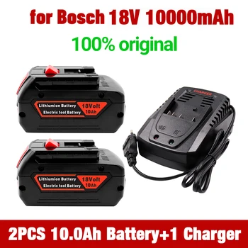 18V Baterija 10Ah Už Bosch Elektrinis Gręžtuvas 18 V Li-ion Batteryies BAT609 BAT609G BAT618 BAT618G BAT614 + 1 Įkroviklis
