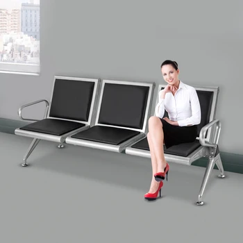 Laukiamasis, Kėdė, Suolas - Svečių Priėmimas Kėdės, oro Uosto Ligoninėje Banko Salonas Kirpykla Konferencijų Salėje Kambaryje (3-sėdynės, Juoda +PU 16