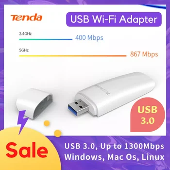 Tenda WIFI Adapteris USB 3.0 AC1300 U12 Netwrok Kortelės 5G Wireless Dual Band USB Adapterį 2.4 G WIFI Kortelę 