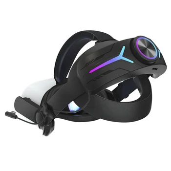 1 VNT Galvos Dirželis Su 8000Mah Baterija Oculus Quest 2 Pratęsti Grojimo Reguliuojamas Elito Dirželis VR Dalys, Plastiko (Juoda)