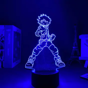 3D Lempos Avataras Izuku Midoriya Anime Šviesos Mano Herojus akademinės bendruomenės 3D Lempos Naktį Žibintai Apšvietimas Bus Švenčių Patalpos apšvietimą