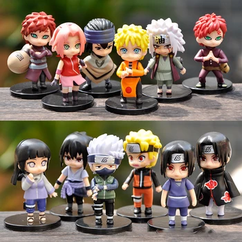 12PCS Naruto animacinių filmų modelis žaislai, Anime personažai, periferinių stalo, žaislų, papuošalų Kolekcijos lėlės dovanos draugams
