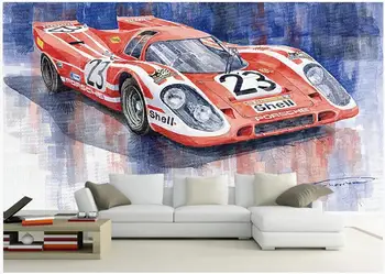 WDBH 3d tapetai Pasirinktinius nuotraukų Rankomis dažyti raudona 23 automobilių fone kambarį namų dekoro 3d sienos freskos tapetai, sienų ir 3 d 13