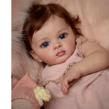 60 CM 3D Dažų Odos Audinio Organas, Silikono Reborn Baby Doll Tutti Mergina kraujagysles Bebe Gyvas Meno Rankų Vaikiška Šypsena
