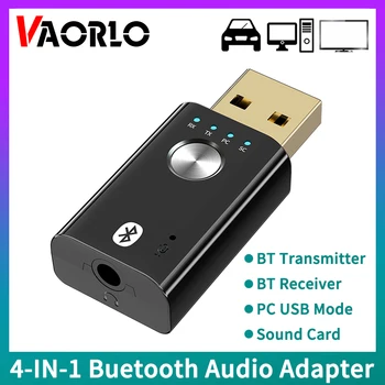 USB Bluetooth Dongle, Su Mic USB 3,5 MM RCA Stereo Imtuvas, Siųstuvas, Garso plokštė, 4 IN 1 Režimas Belaidžio Garso Adapteris PC TV 18