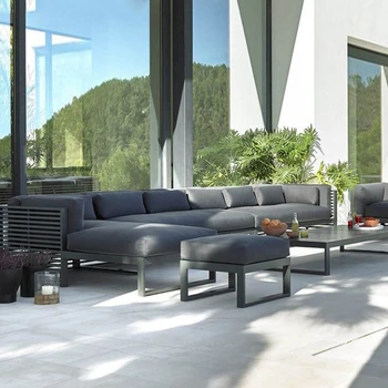 Šiaurės lauko sofa vandeniui, saulės kavos staliukas lauko kiemas, sodas pramonės laisvalaikio stiliaus sofa derinys 15