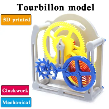 Mechaninis laikrodis modelis 3D atspausdintas Tourbillon Metalo pavasario pavara švytuoklės Populiarus gamtos Mokslų Mokymo 