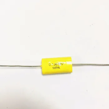Didmeninė ir mažmeninė ilgai, sukelia geltonos spalvos Centrinis Poliesterio Plėvelė, Kondensatoriai, elektronika 0.1 uF 630V 630V 104J fr tube amp garso 11