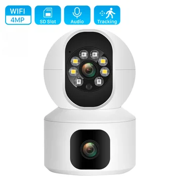 4MP Dvigubo Objektyvo Kamera, WiFi, Dual Ekrano Kūdikio stebėjimo Ai Žmogaus Aptikimo Patalpų CCTV Vaizdo Stebėjimo PROY Alexa 