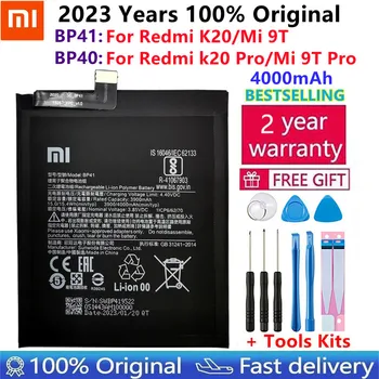 100% Originalus Bateriją BP41 BP40 Už Xiaomi Redmi K20 Pro Mi 9T Pro Mi9T Redmi K20Pro Premium Originali Baterija 4000mAh