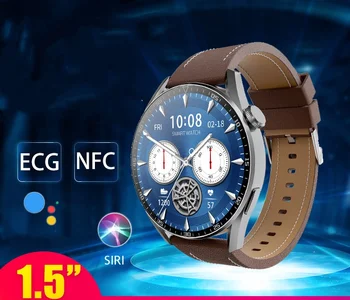 Smart Watch Vyrų 1.5 HD Ekranas, 90 Hz Aukštos Atnaujinti Kraujo Spaudimo Deguonies GPS Kelio NFC EKG AI Balso Sporto Smartwatch