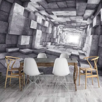 Namų Tobulinimo 3D Sienos Popieriaus Ritinius Vandeniui Šilko Tapetai, sienų ir trimatis pratęstas kosmoso tunelis
