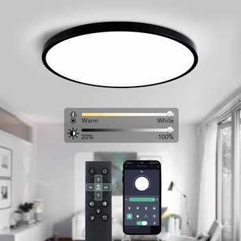 0.9 colio Ultra-plonas Lubų Lempa Smart APP/Nuotolinio Valdymo pulto LED Lubų Šviesos Už Kambarį, šviesos srautą galima reguliuoti Skydelio Šviesos Kambarį Kichen 2