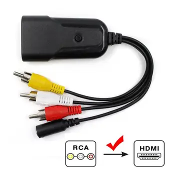 AV/RCA HDMI Adapteris Keitiklis Paramos AV Signalą į 1080P HDMI Signalą, AV ir HDMI Vaizdo Keitiklis 6