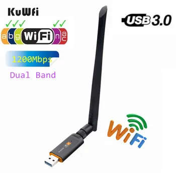 1200Mbps USB Bevielio Wifi Adapteris 2.4 GHz 5.8 GHz RTL8812BU Wireless-AC Tinklo plokštė PC Wifi Imtuvas Skirtas MAC/Liunx OS/Windows7/8 18
