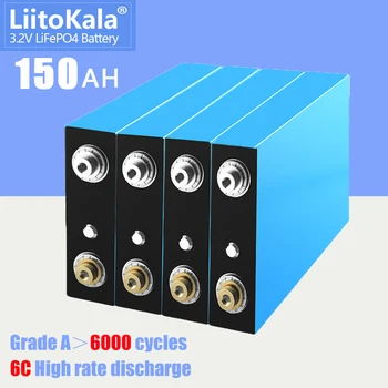 1-20PCS LiitoKala 3.2 V 150Ah Lifepo4 Baterija klasės DIY 12V 24V 48V daugkartinio Įkrovimo Baterija skirta RV Saulės energijos Saugojimo Sistema 4