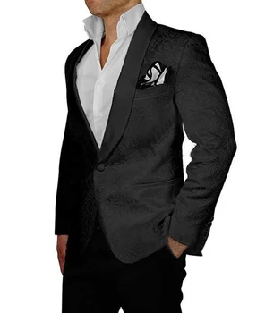 Aukštos Kokybės 2 Vnt. Juodos Vyrų Kostiumai Oficialią Vestuvių Kostiumai Slim Fit Geriausią Vyro Mens Tuxedos Terno Masculino
