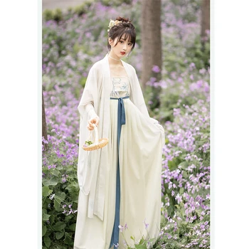 Kinijos Tang Dinastijos Didelis rankovėmis Marškiniai Myrobalan Sijonas Originalus Paprasta Hanfu Suknelė Moterims Pasakų Senovės Stilius, Pilnas Komplektas Costume 7