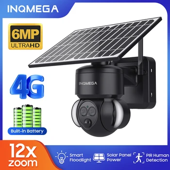 INQMEGA 6MP 12X Zoom Saulės Kamera 4G Lauko Išorės WIFI Saugumo Cmera CCTV Su Saulės baterijomis Belaidė Stebėjimo Kamera 23