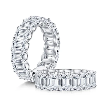 LESF 925 Sterlingas Sidabro Visą Amžinybę Moterims Vestuvinis Žiedas Imituoti Deimantų Vestuvių, Vestuviniai Žiedai, Papuošalai 18