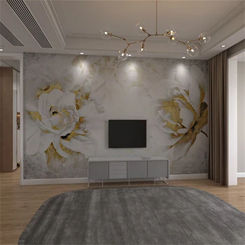 Custom Abstrakčių gėlių sienų medžiaga aliejaus tapyba, freskos tapetai miegamajame, gyvenamasis kambarys apdailos TV foną, meno tapetai, sofa -