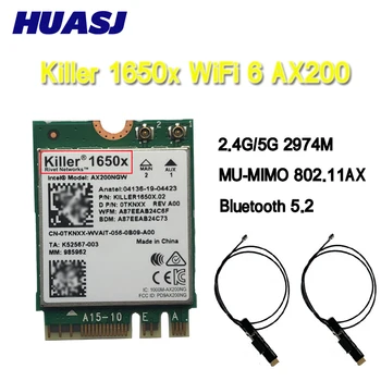 HUASJ Žudikas 1650X AX200 WiFi6 802.11 ax 3000M 2.4 G 5G Wireless AX200NGW Wi-fi Kortele, Bluetooth 5.2 Nešiojamas 