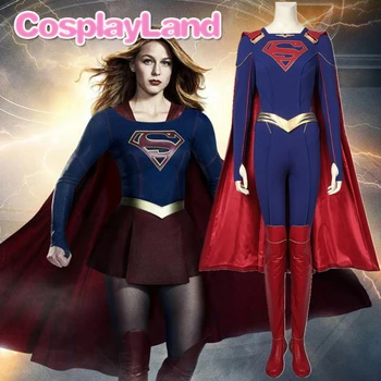Supergirl Cosplay Kostiumų Išgalvotas Kostiumai Helovinas Šalis Supergirl 5 Sezonas Kara Zor -El Apranga, Superhero Cosplay Priedai 4