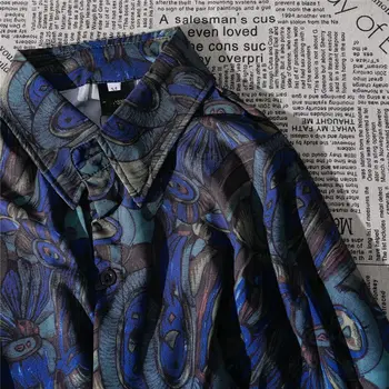 Korėjos ilgomis Rankovėmis Marškinėliai Retro Sieninis Abstractionist Graikų-Romėnų Laikų 16 Amžiuje, Marškinėliai, Marškiniai, VYRIŠKI Ir MOTERIŠKI Banga Streetwear 17