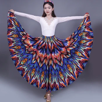 Kinijos Uygur Moterų Suknelė Spausdinti Sijonas Ilgas Tautinių Šokių Stilius 8