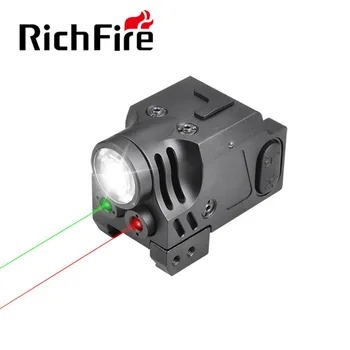 Richfire Weaponlight Raudona ir Žalia Dual Lazerio Akyse LED Combo Pistoletas Šviesos USB Įkroviklis Žibintuvėlis už 1913 Picatinny Rail 23